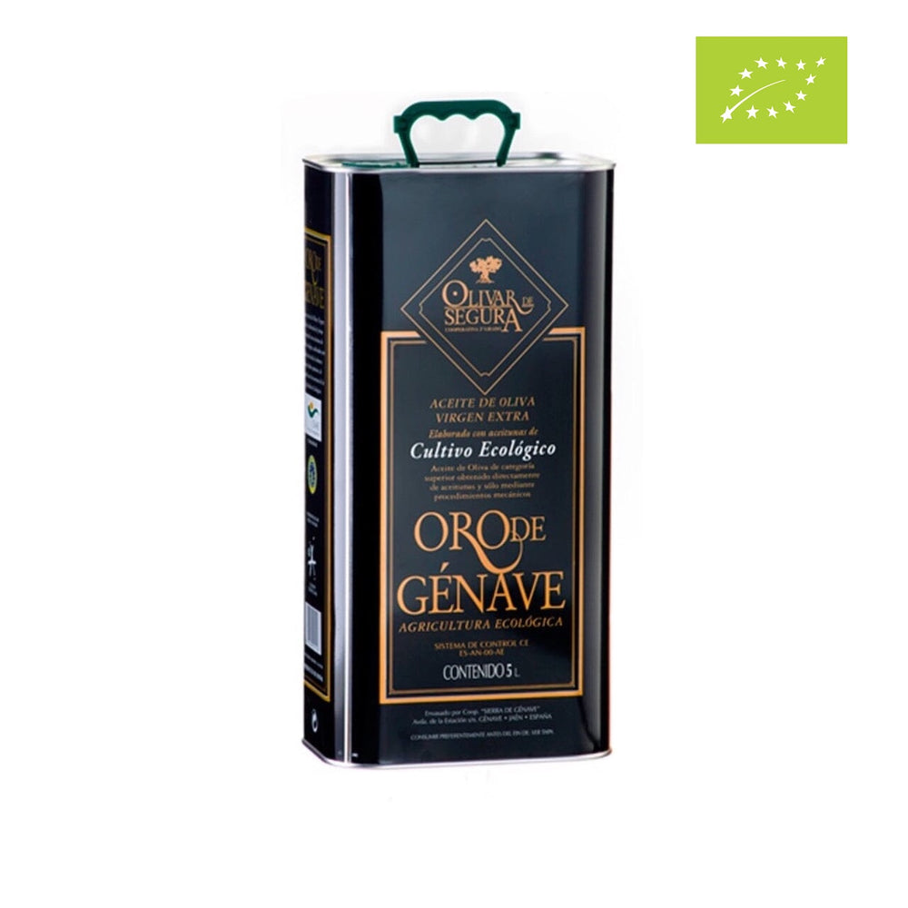Oro de Genave  5 liter blik Spaanse biologische extra virgen olijfolie voor grootverbruikers