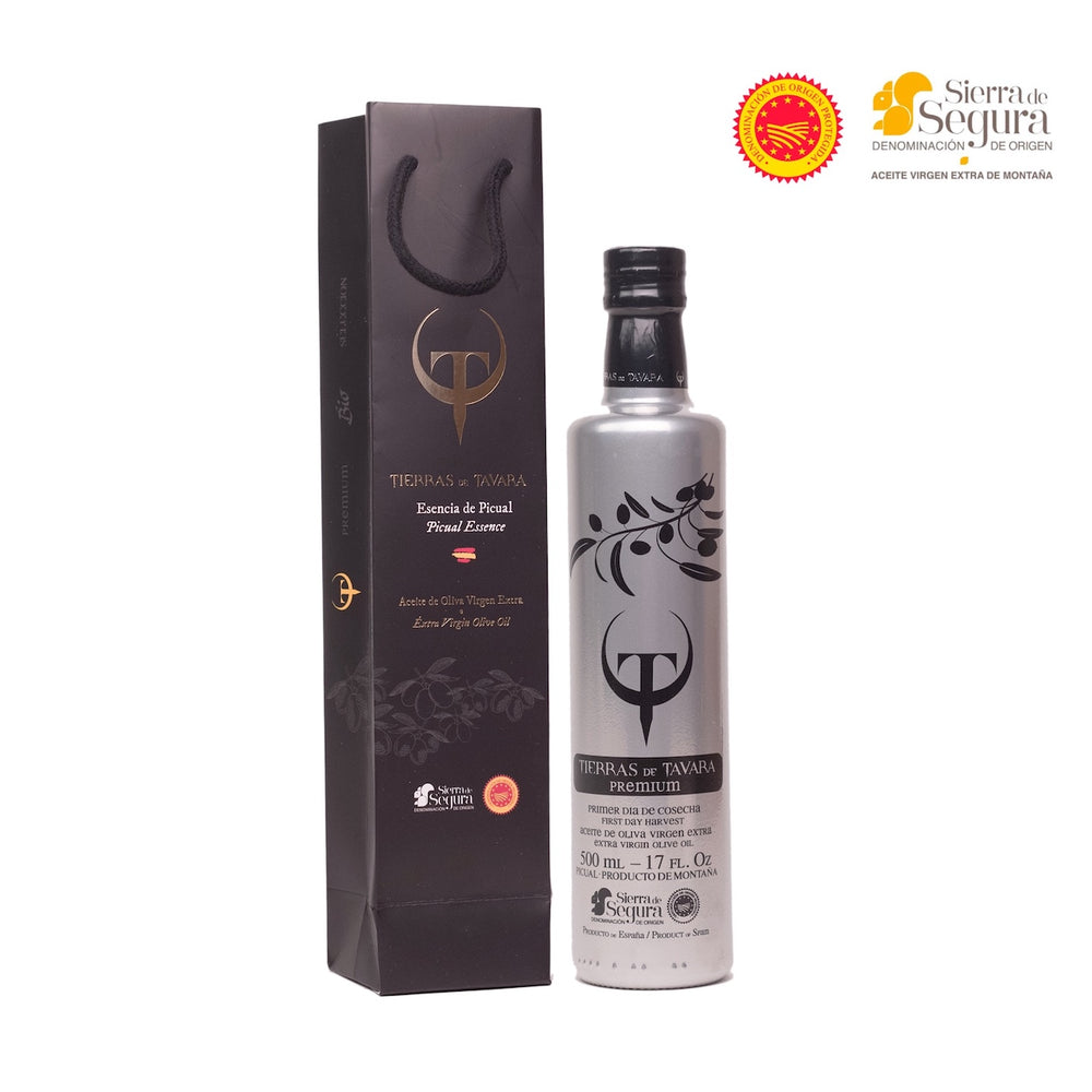 Fles extra vierge olijfolie Tierras de Tavara Premium vroege oogst