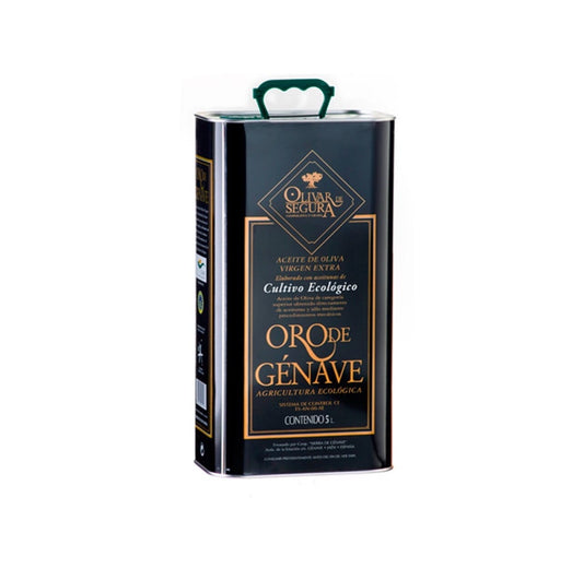 Oro de Genave  5 liter blik Spaanse biologische extra virgen olijfolie voor grootverbruikers